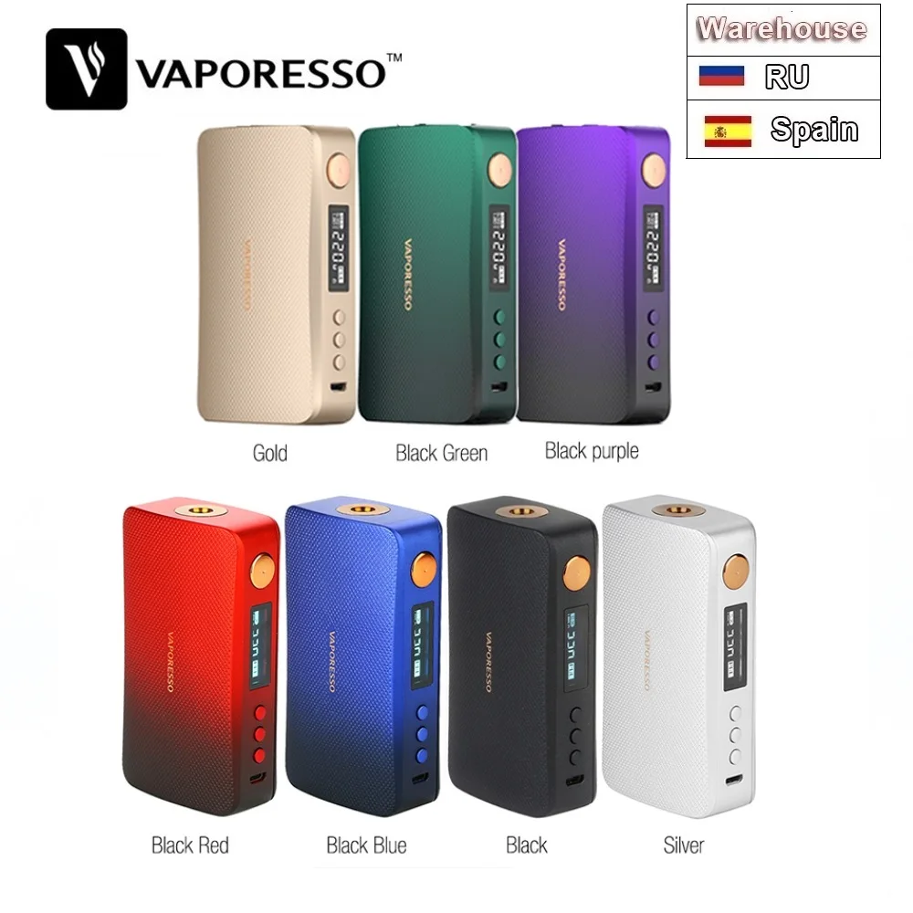 Обновленная версия! 220 Вт Vaporesso GEN TC Box MOD W/абсолютно набор микросхем Axon электронная сигарета Vape Mod VS Vaporesso Polar TC Box MOD