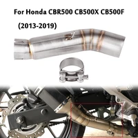 for honda cbr500r cb500x cb500f 2013 2019 motorcycle exhaust mid link pipe middle connecting tube slip on 51mm modified system