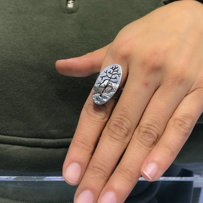 

All Handwork Woodworking Silver Authentic Ring