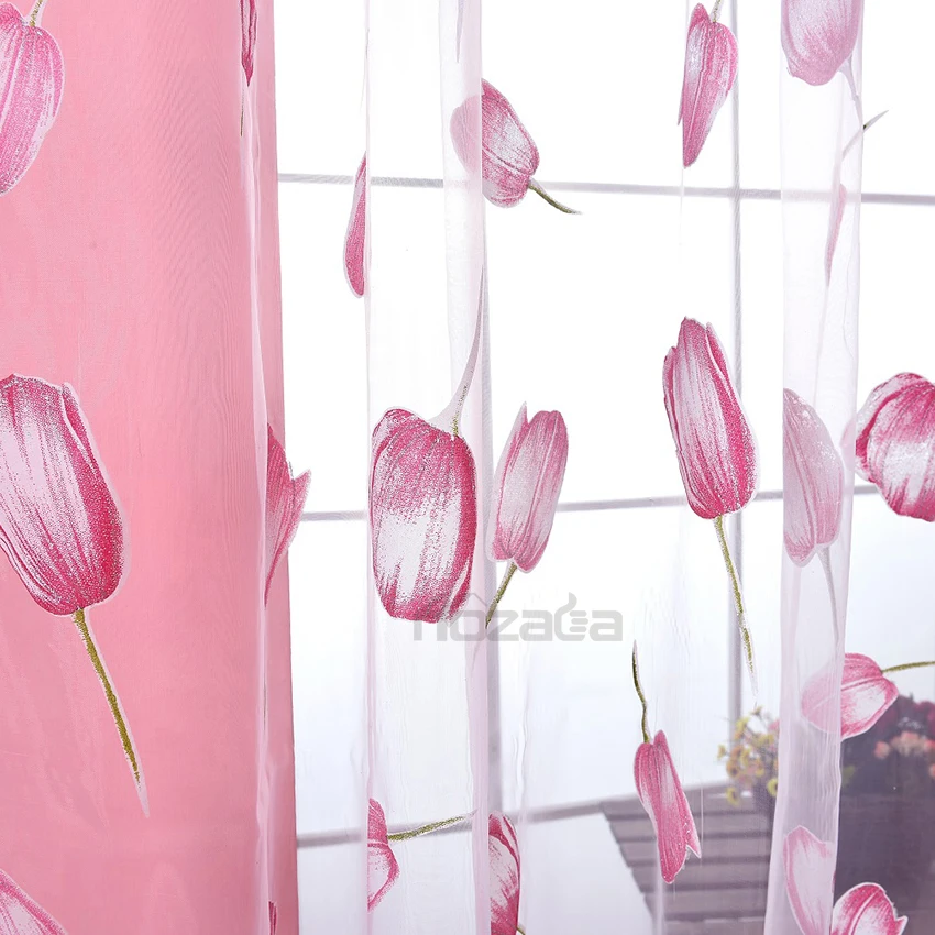 1 шт. шторы на окна Hozada тюльпаны с цветочным принтом занавески люверсами для