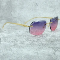 rimless panther sunglasses luxury designer carter diamond cut sun glasses mens accessories outdoor protect eyewear women shades