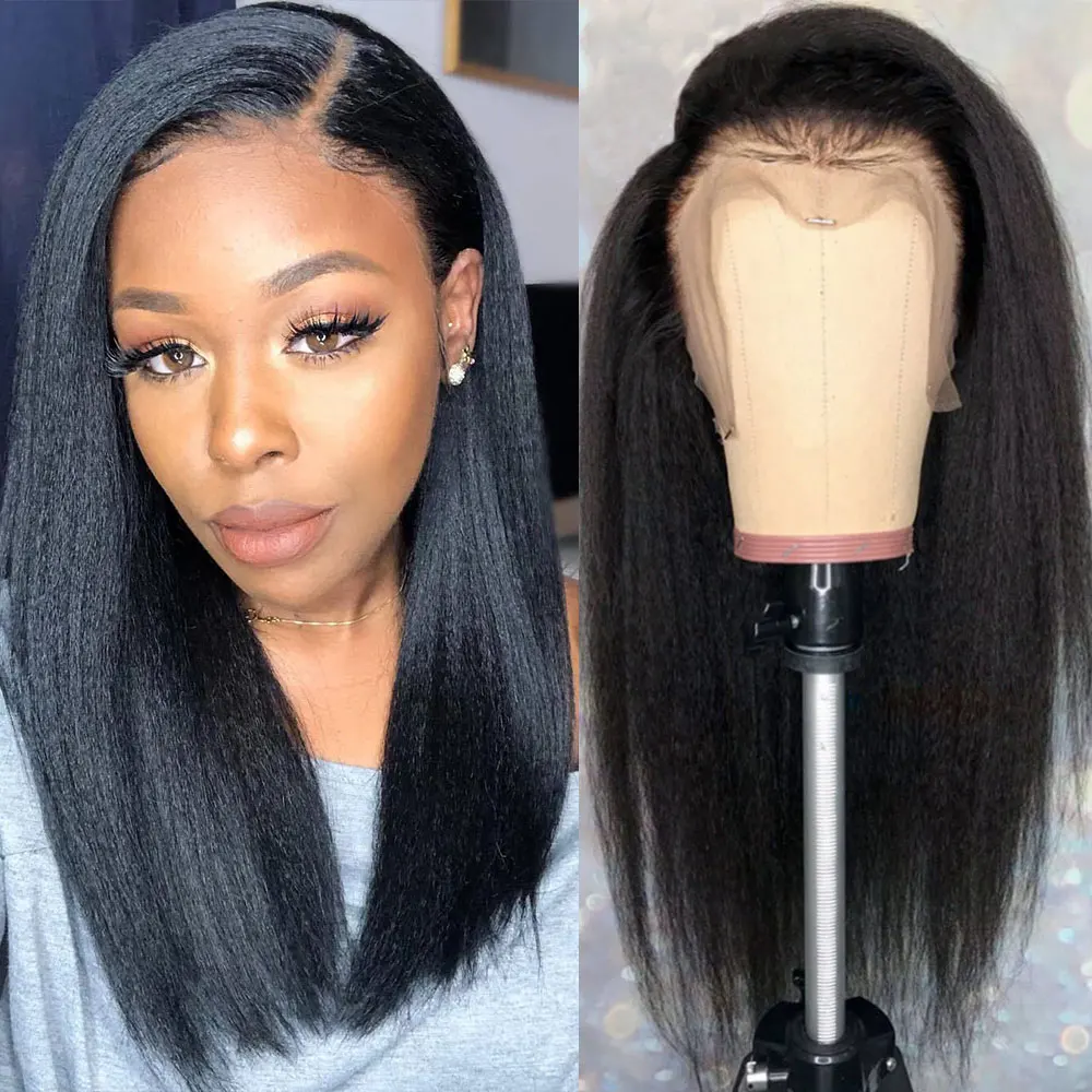 Кудрявый прямой парик фронта шнурка человеческих волос парики влажные и