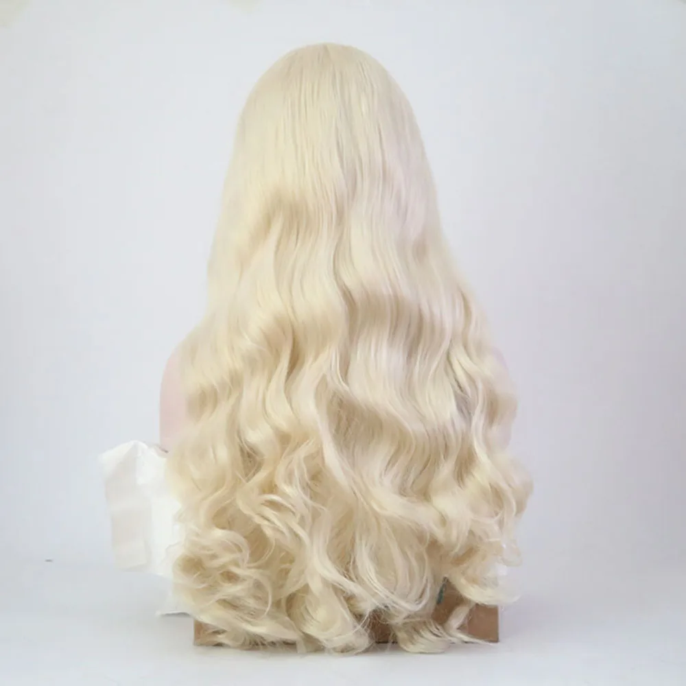 Парики QUINLUX для чернокожих женщин Платиновые светлые волнистые волосы