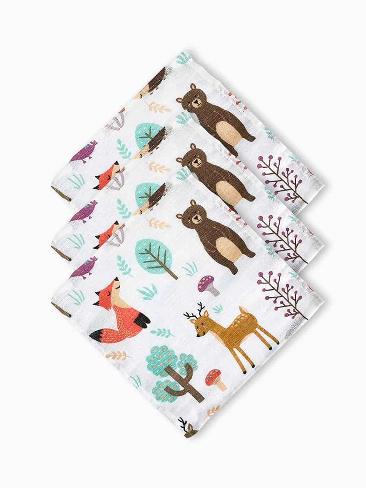 Упаковка из 3 мягких муслиновых салфеток для новорожденных 100% хлопок Детская