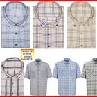 Клетчатая рубашка Varetta мужская с короткими рукавами, хлопковая клетчатая Повседневная футболка в гавайском стиле с передним карманом, Турция, на лето