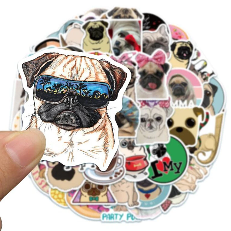 Наклейки 100 шт./лот в виде милых Мопсов собак и животных для девочек наклейка с