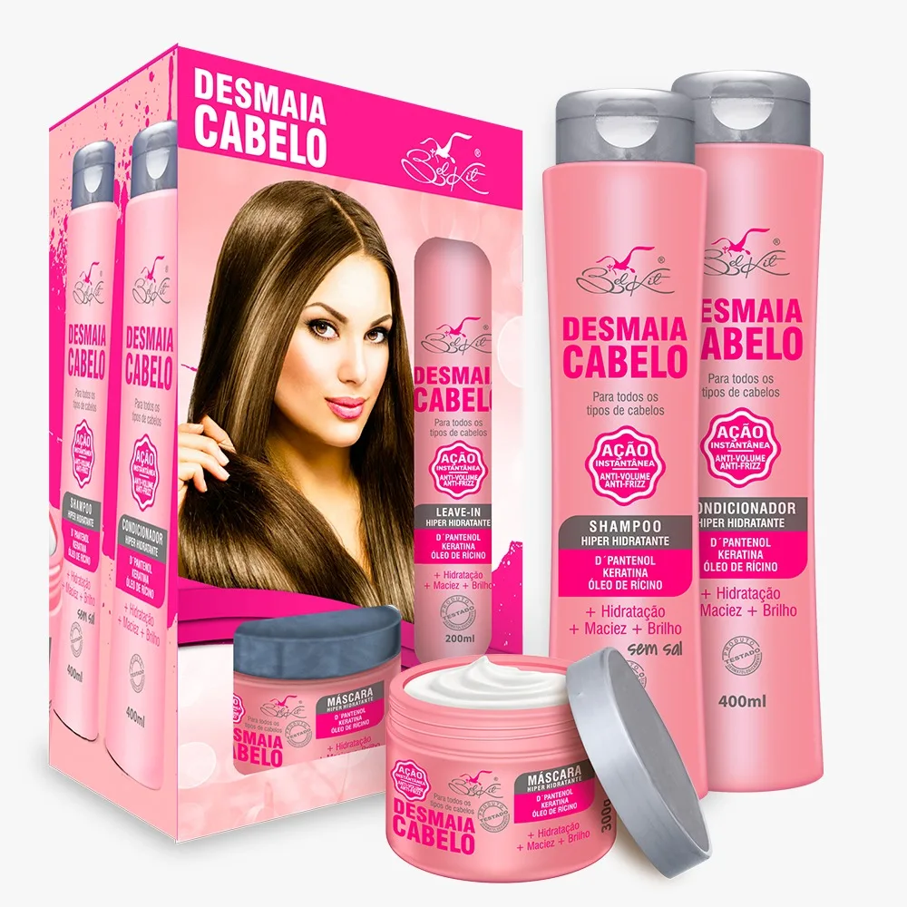 

Kit Desmaia Cabelo Belkit Shampoo + Condicionador + Máscara