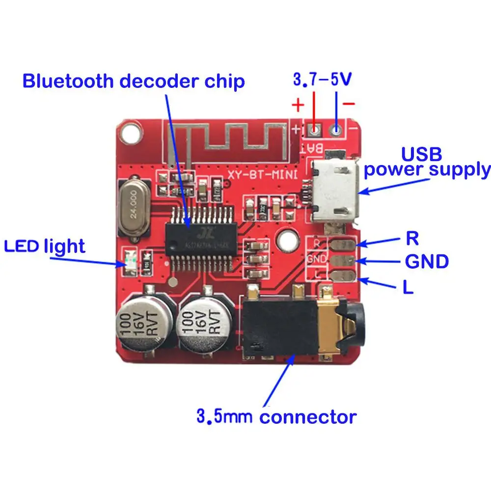 Bluetooth module AUX audio for stereo receiver mp3 | Электронные компоненты и принадлежности