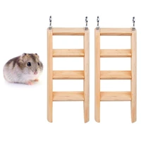 2 pack hamster wooden ladder small animal toy 4 step ladder natural wooden pine guinea pigs rats chinchillas toys