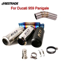 exhaust system motorcycle exhaust muffler pipe slip on 60 5mm mid link connect tube stainless steel for ducati 959 panigale