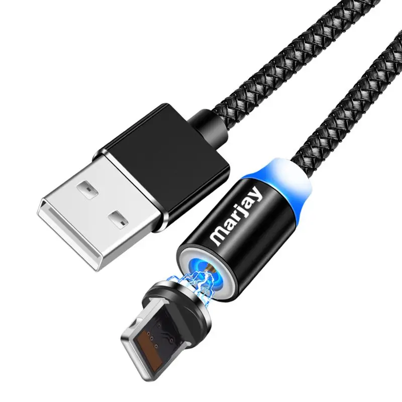 Black IOS Cable Marjay 360 круглый светодиодный кабель Usb для быстрой зарядки Iphone X, XR, XS, MAX 5, 5S, SE, 6 S, 6 S, 7, 8 Plus, iPad, телефон, длинный шнур, зарядка - Цвет: Black IOS Cable