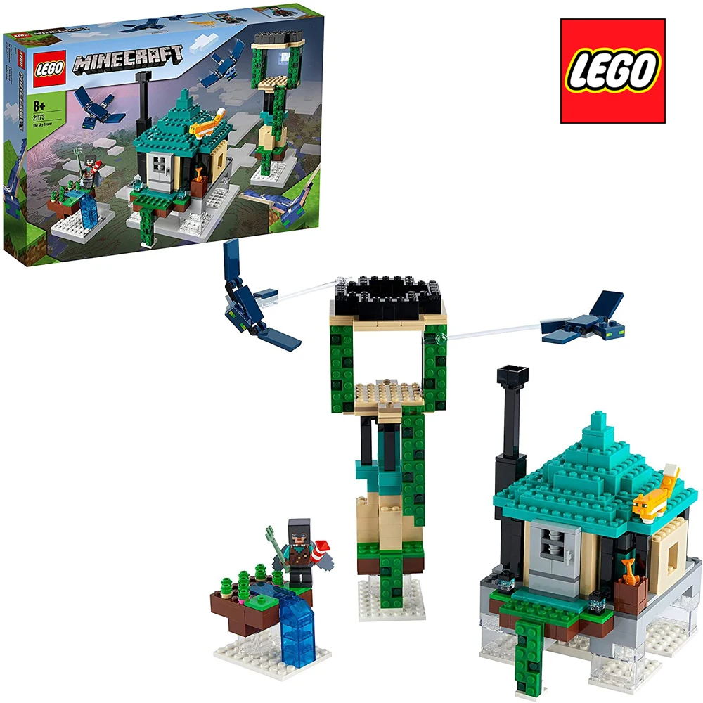 

LEGO Minecraft Sky Tower 21173 Building Set For Kid Toy For Children Birthday Gift For Boys Creative Original Steve (565 Pieces)