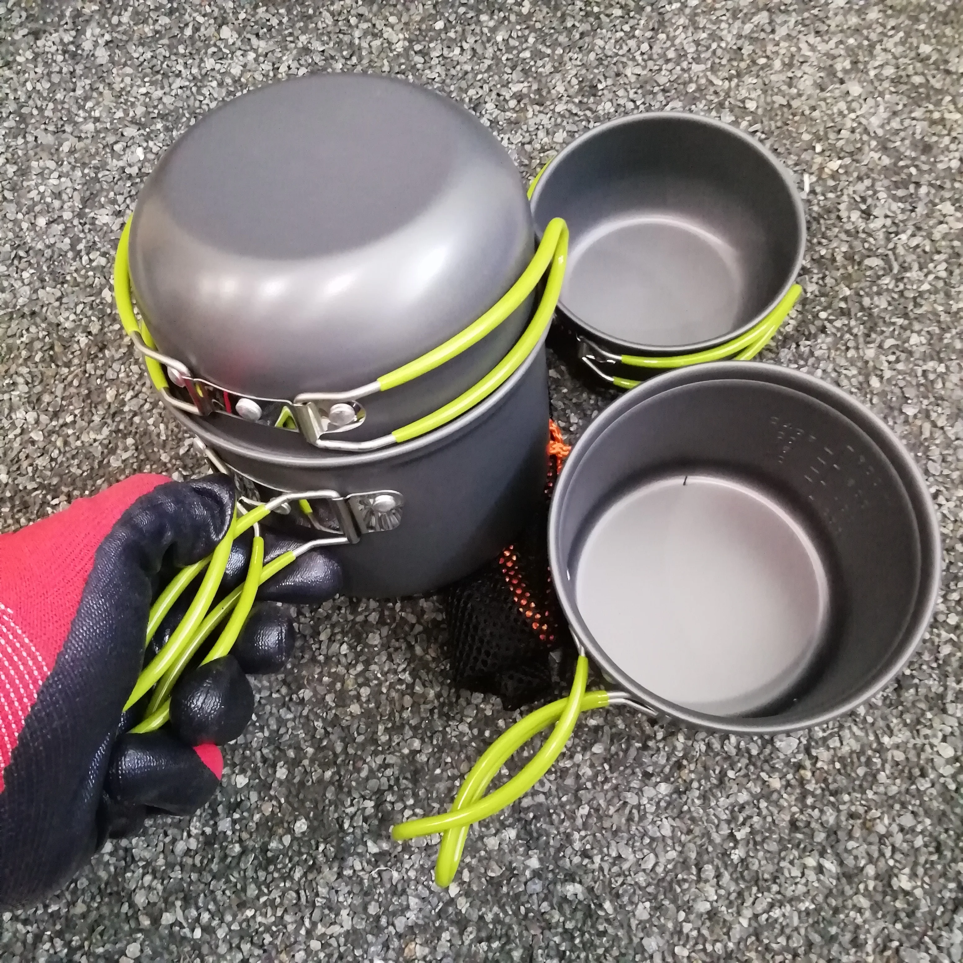 Походный набор посуды 4 Котелка для походов и туризма походная посуда пикника