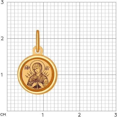 Sokolov pendant with 1 red gold enamel | Украшения и аксессуары
