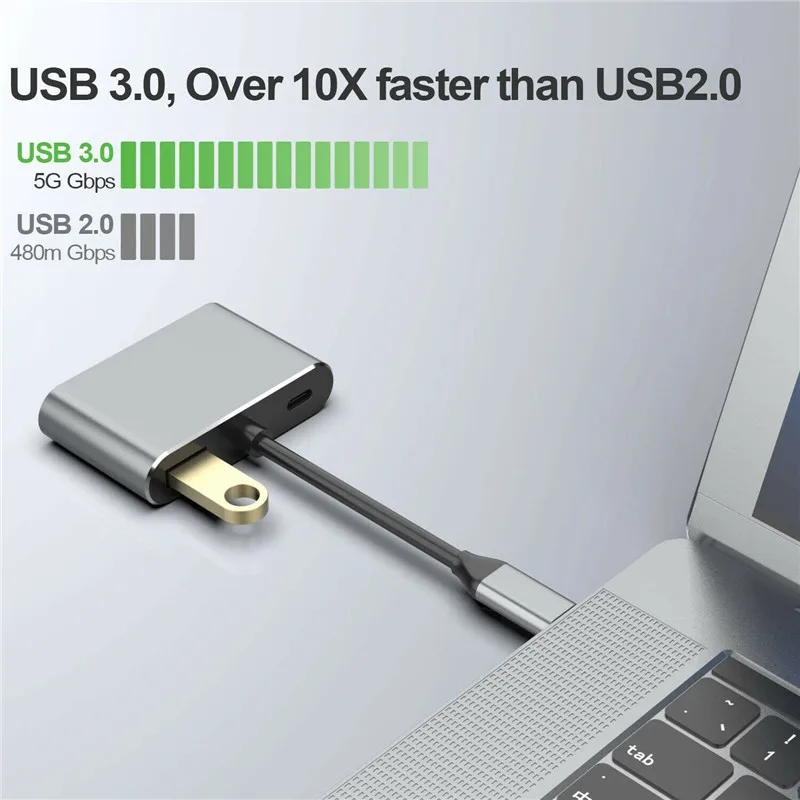 Адаптер VGA 4 в 1 с USB Type C на 4K преобразователь Аудио и видео PD 87 Вт быстрая зарядка