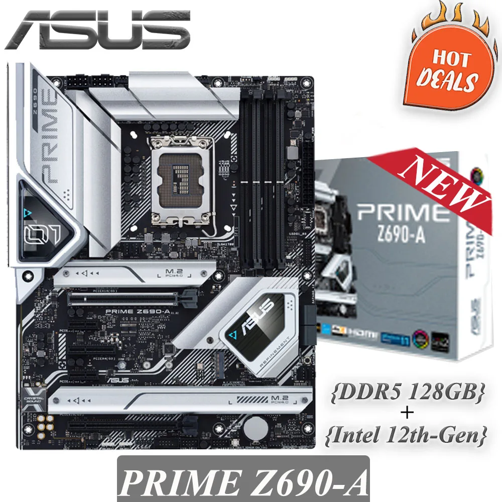 

LGA 1700 Asus PRIME Z690-A Motherboard Intel Z690 Intel 12th-Gen DDR5 128GB PCI-E 5.0 USB3.2 Intel Z690 ATX Placa-mãe 1700 New