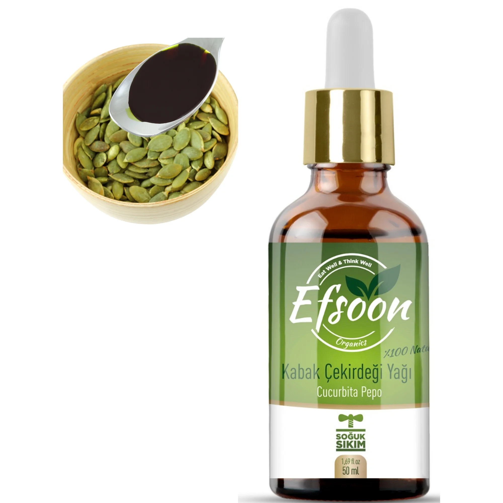 

Virgin Pumpkin Seed Oil | Imported From Turkey | 100% Pure | Unrefined | Cold-Pressed | Natural Moisturizer for Skin, Hair & Fac