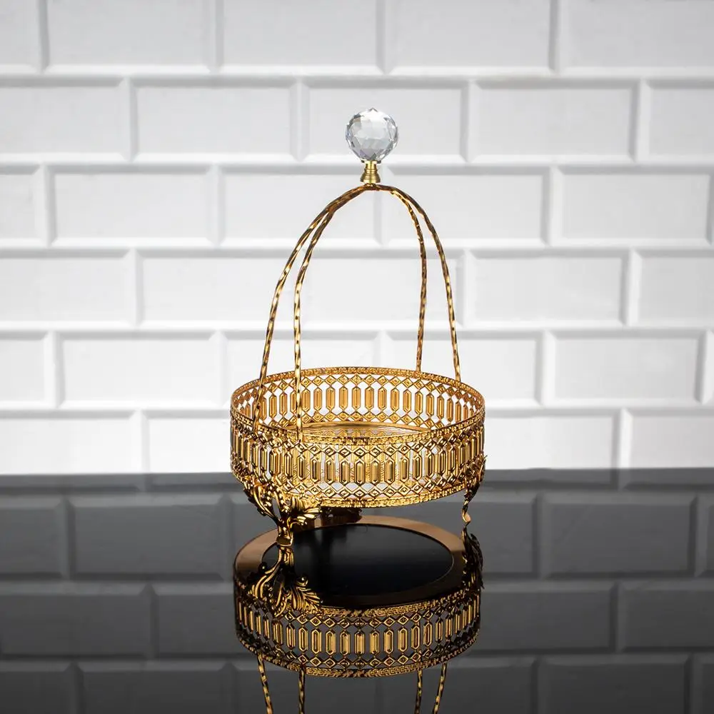 

Serving Basket Silver Golden Round Tray Turkish Ottoman Style Plate Cake Bell Jar Cookie Macaron Sweet Dessert Serving