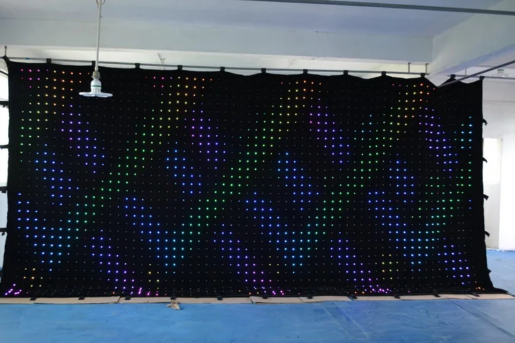 Контроллер DMX P18 2 м x 3 80 анимированных узоров 176 шт. светодиодная занавеска для