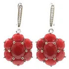 Комплект ювелирных изделий SheCrown, серебряные серьги, подвеска, красный, рубин, зеленый, изумруд, для свадьбы, сестры, невесты, 38x17 мм