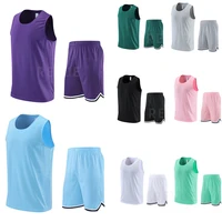 new high quality mens breathable basketball jerseys polyester anti wrinkle jerseys customized sleeveless basketball set uniform