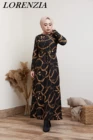 LORENZIA Abaya Дубай Арабский мусульманский хиджаб платье кафтан модная одежда исламское платье для женщин халат Vestidos Оман Бесплатная доставка горячая распродажа