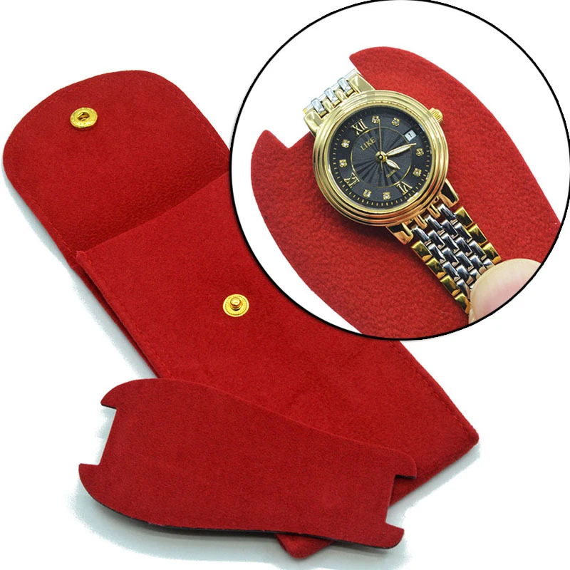 

Red watch bag portable Watch protection bag