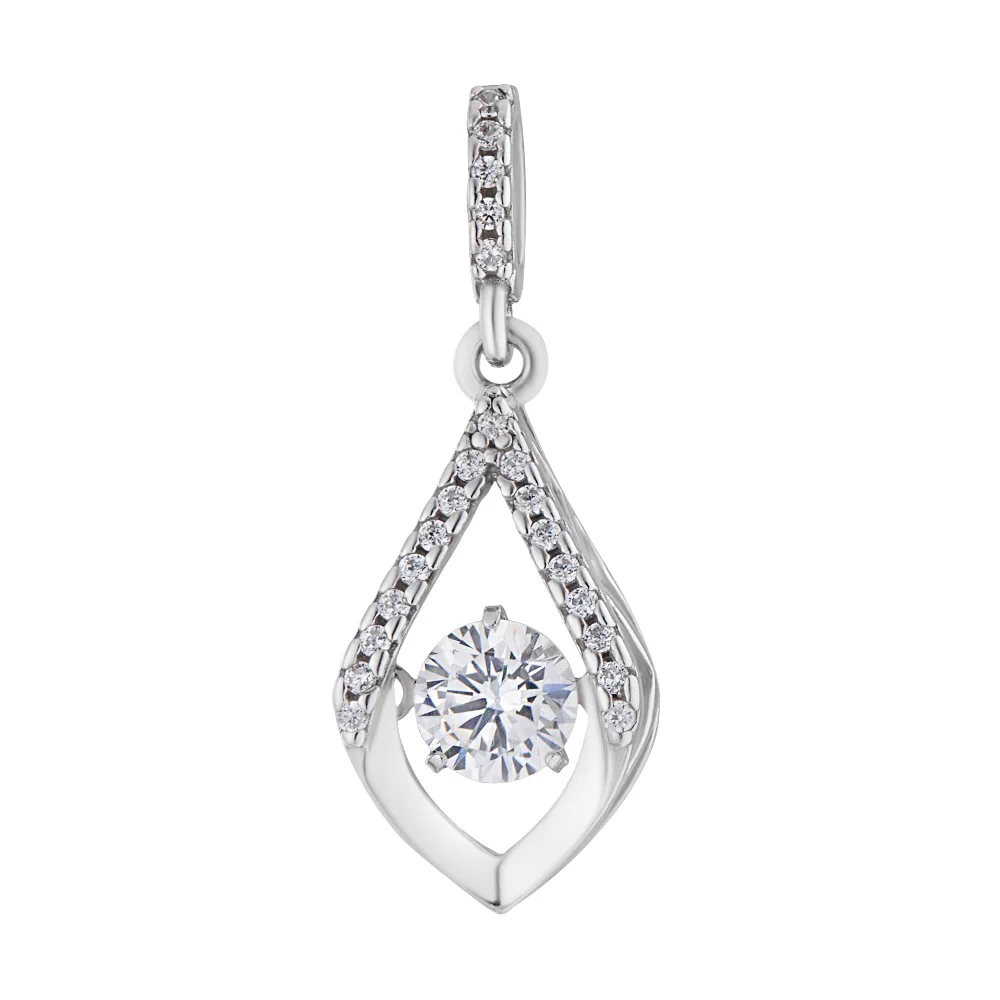 Pendant Silver with танцующими качающимися cubic zirconia item No. 2137453/91 | Украшения и аксессуары