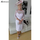 Кружевное свадебное платье для матери невесты длиной до колена, элегантное платье для мамы невесты, Lakshmigown 2021