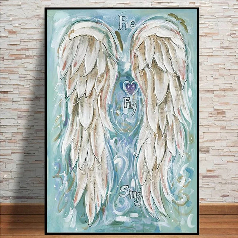 

Angel Wings Canvas Painting Wall Art Abstract Musical Symbol Poster And Prints For Living Room Modern Home Decor Cuadros