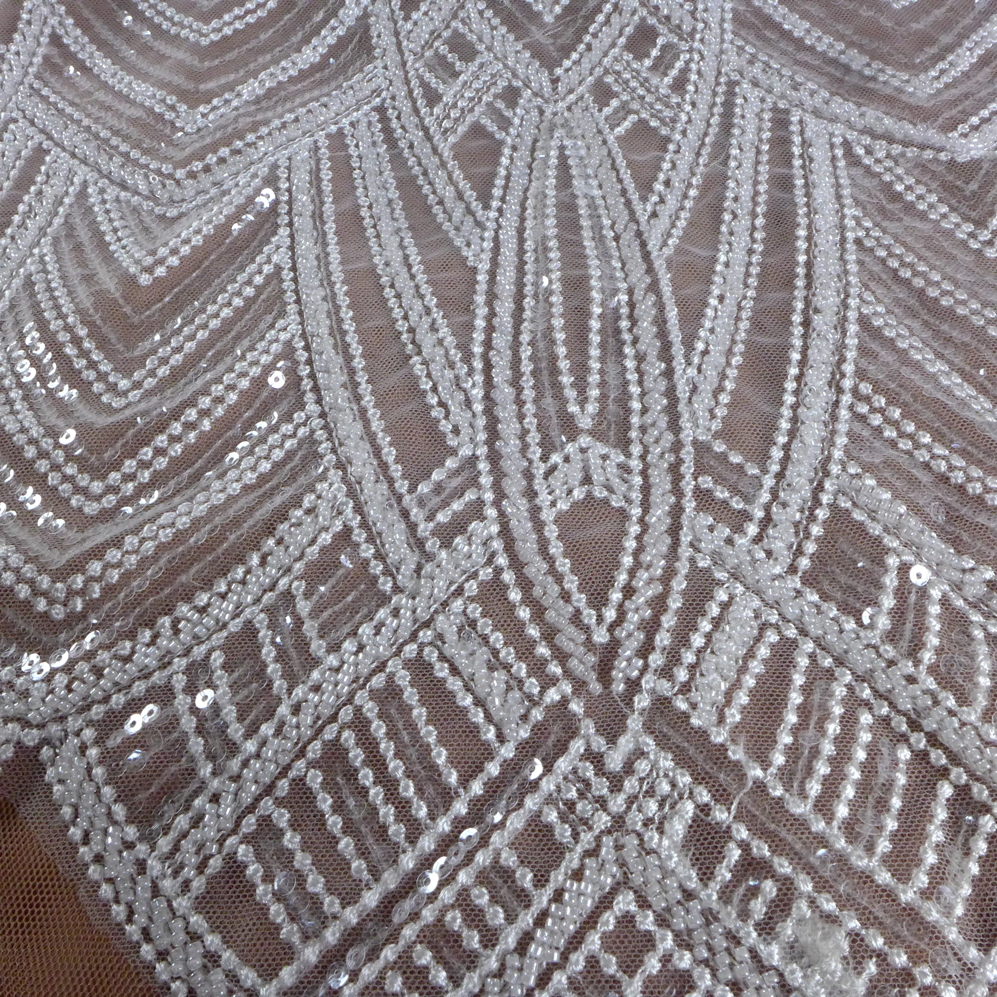 2021 новая кружевная ткань 1 ярд белого кружева качественная вышивка бисером