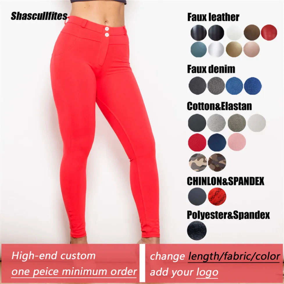 Shascullfites Tailored Red Fashion Slim Pencil Leggings Summer Slim Casual Fitness Leggings High Elastic Pants