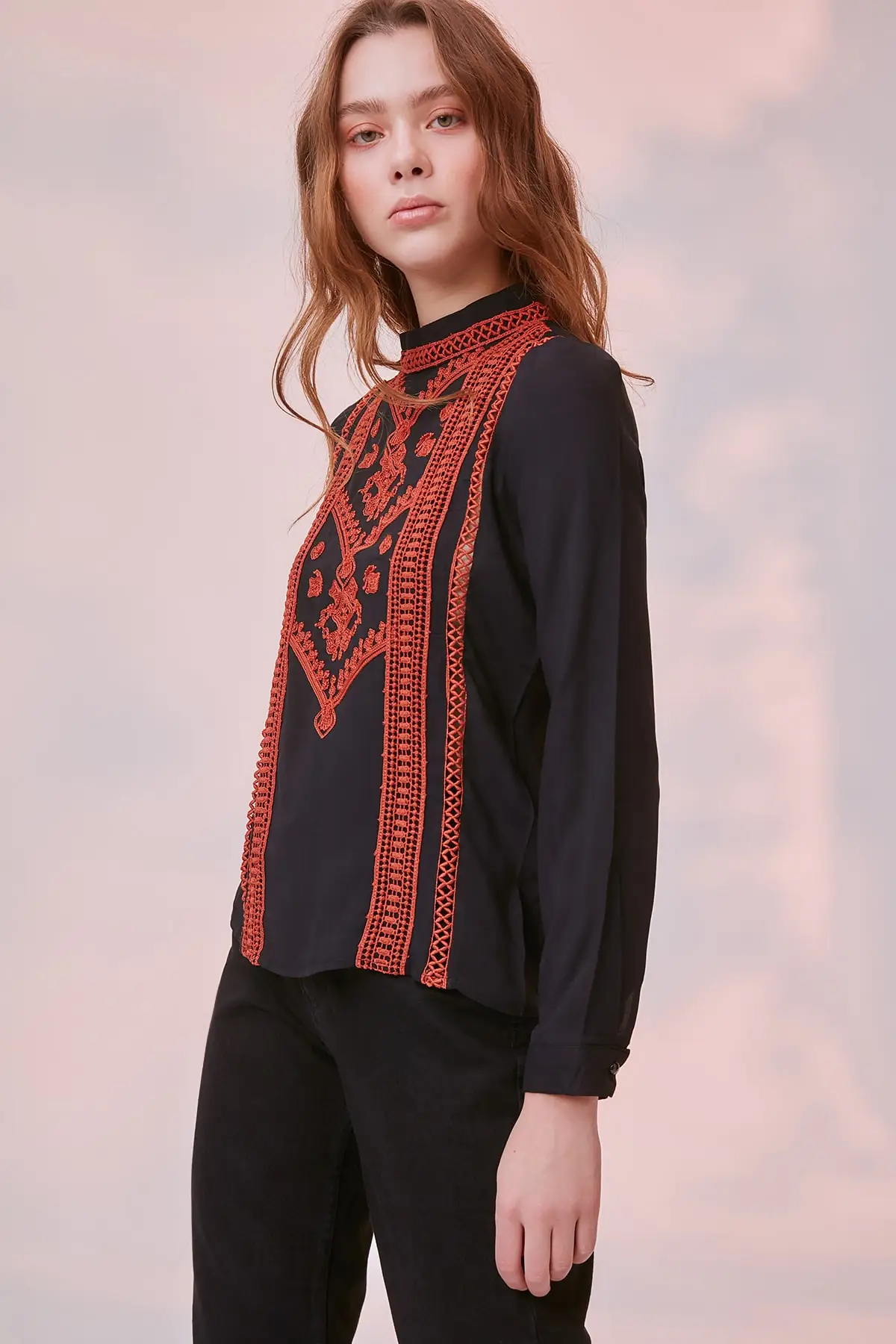 Блузка с вышивкой TWOAW20BZ0984|Блузки| |