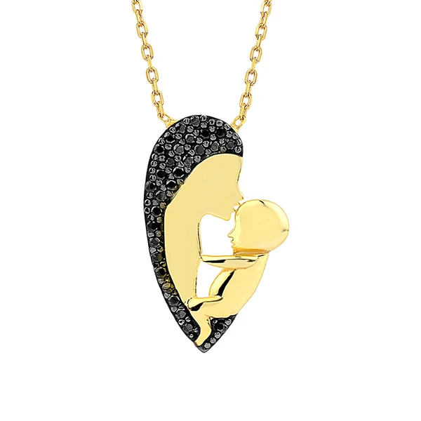 

Wholesale 925 Silver Fashion Baby Heart Mother Day Gift Boho Family Mama Necklace Trendy for Women Turkish Jewelry 10 Pieces