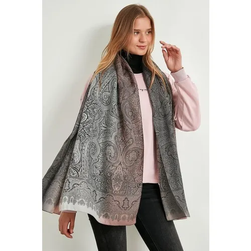 

Etro розовый с рисунком в виде шали с отделкой бахромой шарф для женщин Женский оригинальный дизайн шарф для девочек осень-зима толстые теплы...