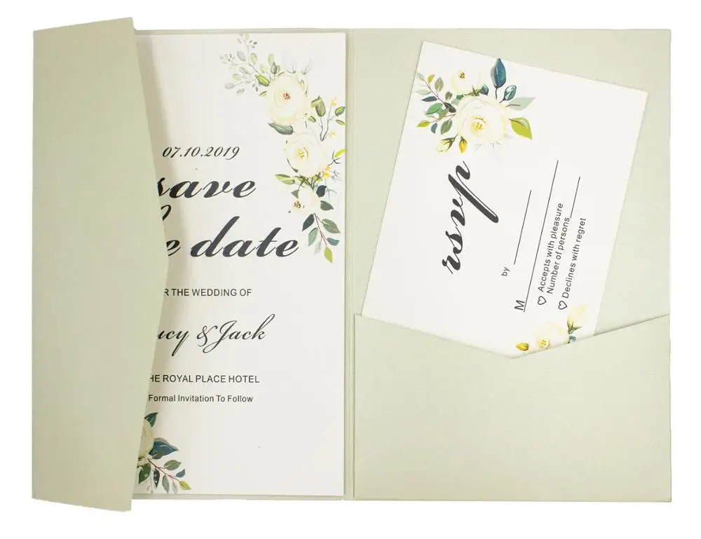 20 шт./лот свадебные пригласительные открытки pocketfold трехслойная открытка и