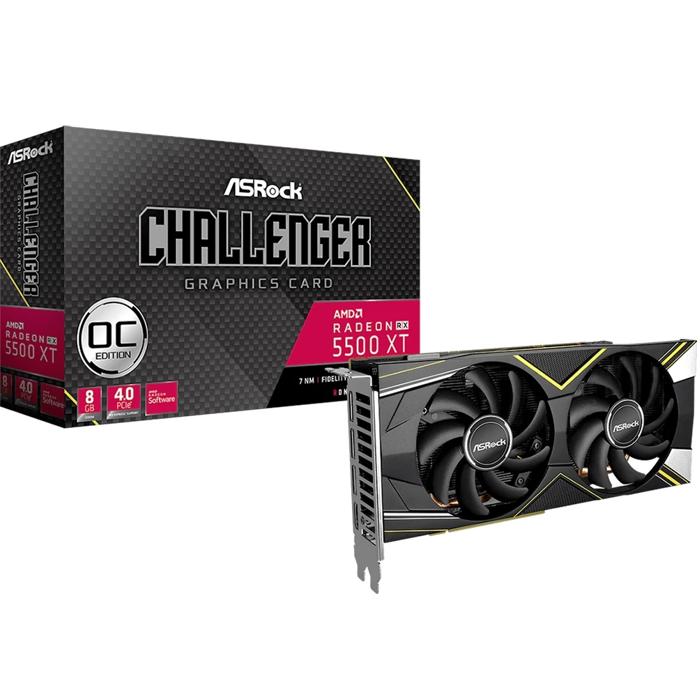 Видеокарта ASRock Challenger AMD Radeon RX 5500XT 1845MHz 8192MB 14000MHz 128 bit RTL [RX5500XT CLD 8GO]|Видеокарты| |