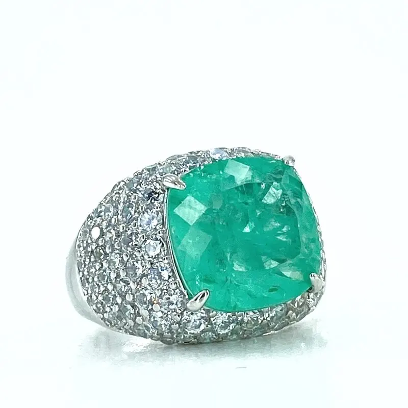 Параиба Турмалин Высокое качество Итальянская 925 серебряное кольцо|Кольца| |