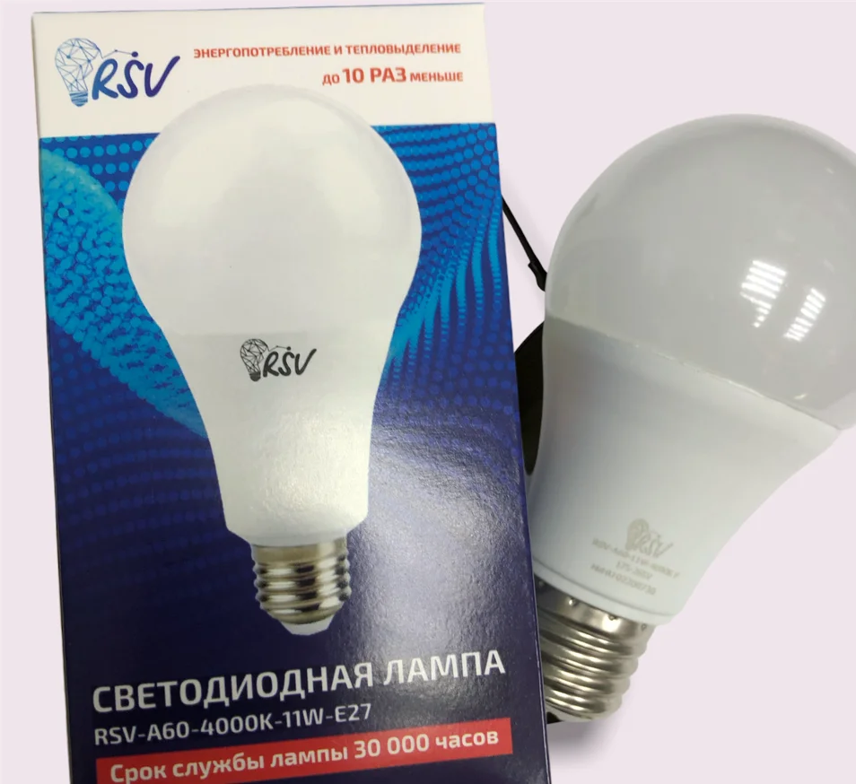Лампа светодиодная 11Вт Е27 А60 4000К 880Лм 220В RSV |