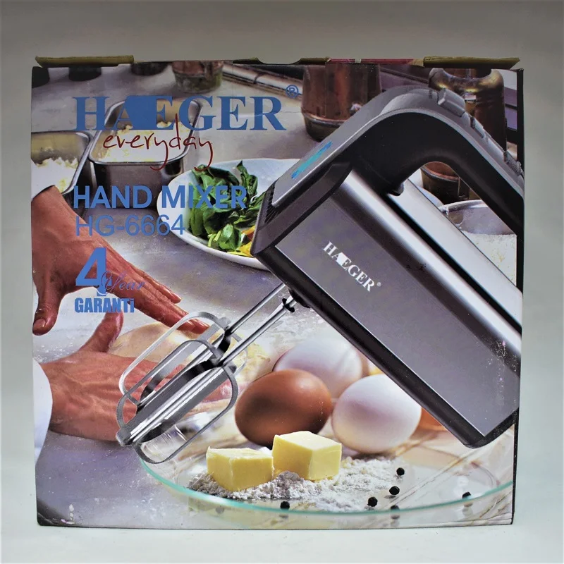 РУЧНОЙ МИКСЕР. НАСАДКИ: ВЕНЧИК КРЮКИ ДЛЯ ТЕСТА. КОЛИЧЕСТВО СКОРОСТЕЙ - 5. МАТЕРИАЛ