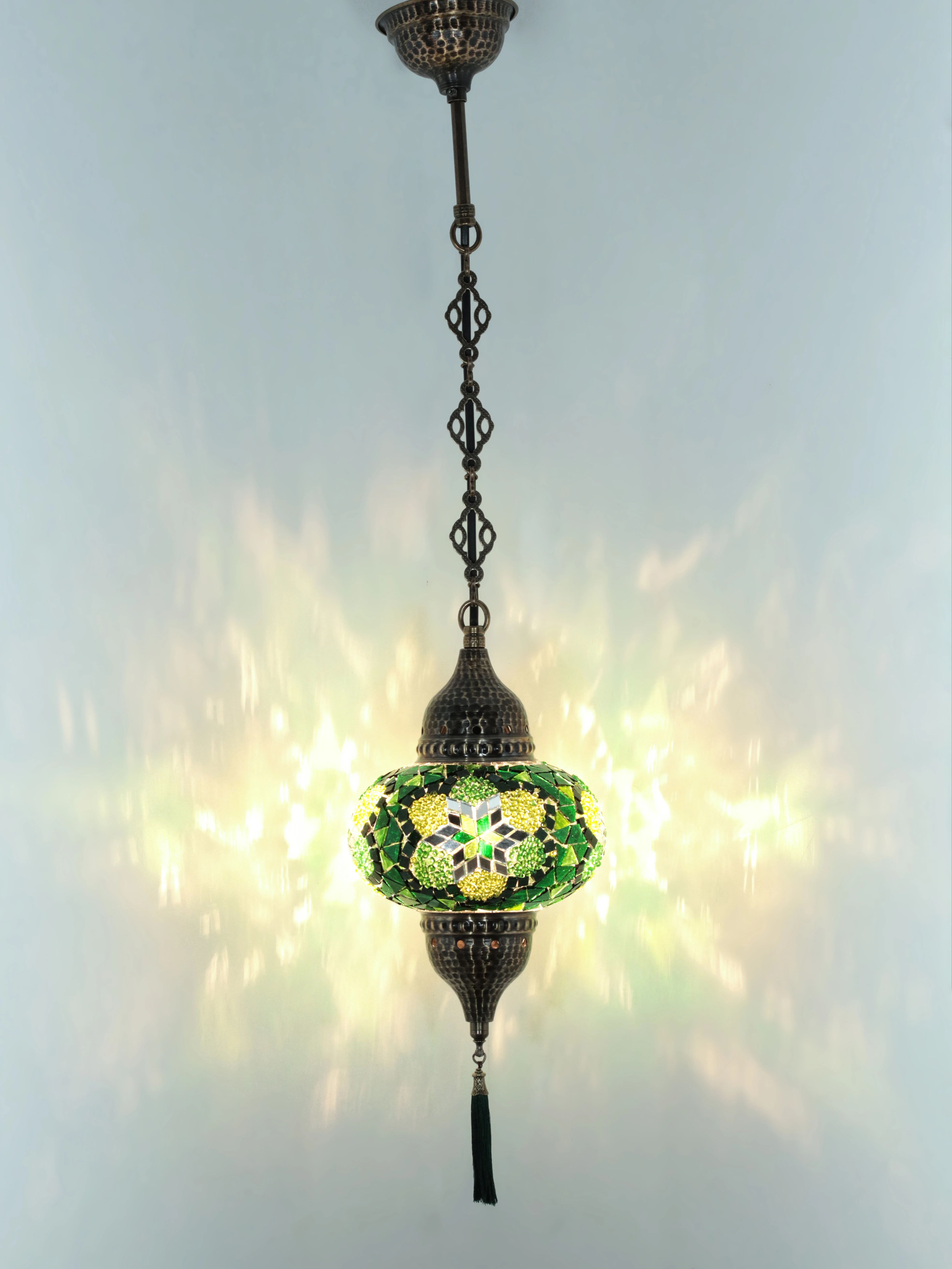 Lámpara colgante con mosaico turco, 12 variaciones de COLOR