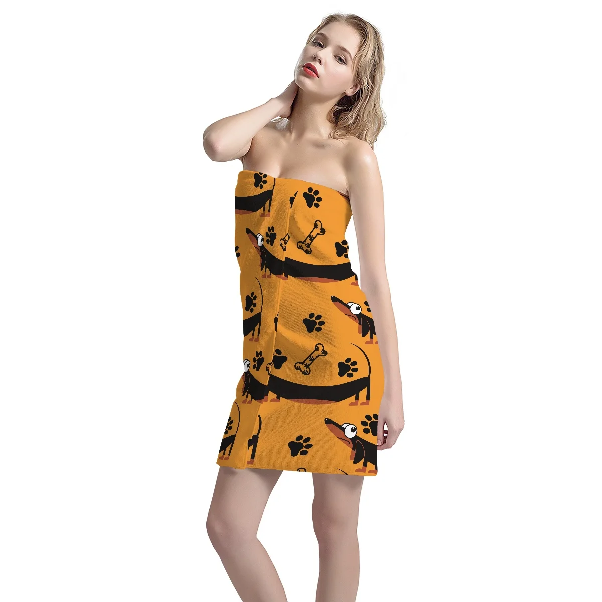 Мультяшные такса собака Детские банные полотенца Милая собачья лапа и кость