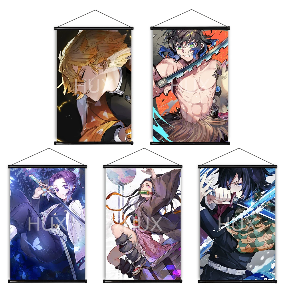 

Japane Anime Demon Slayer Home Decor Posters Pictures Prints Wall Art Scroll Quality Canvas Painting Dormitory Living Room Gift