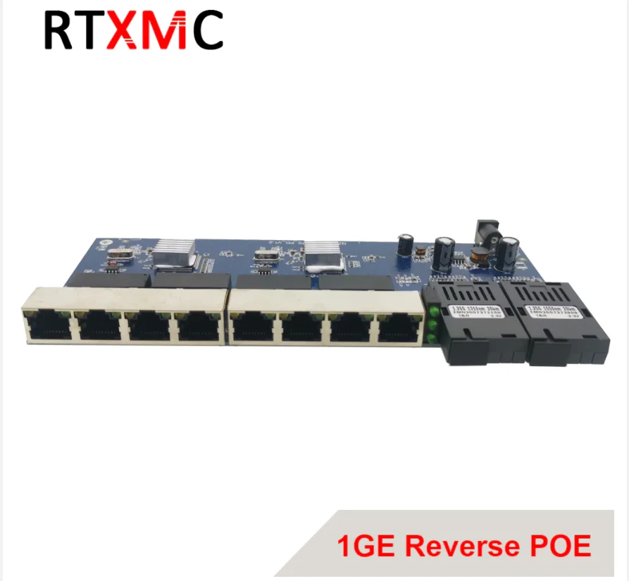 Обратное POE Питание переключатель 10/100/1000M гигабитный Ethernet волоконно-оптический