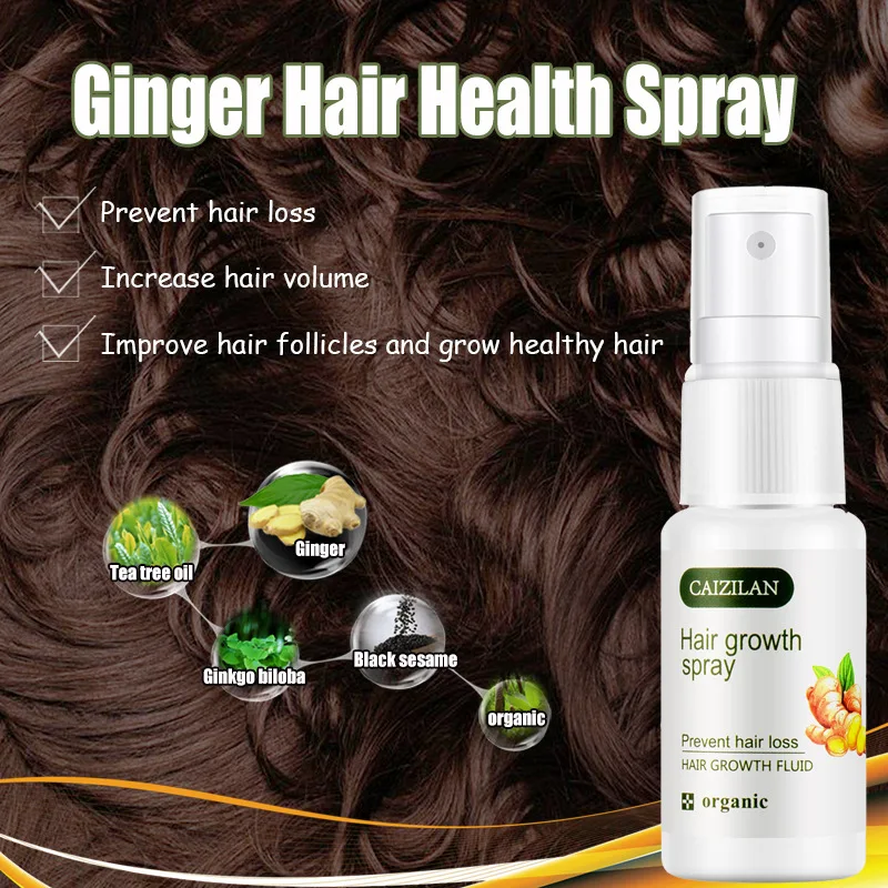 

2Pcs Ginger Hair Growth Spray Serum for Anti Hair Loss Essential Oil Products Fast Treatment Prevent Thinning Dry Frizzy Repair