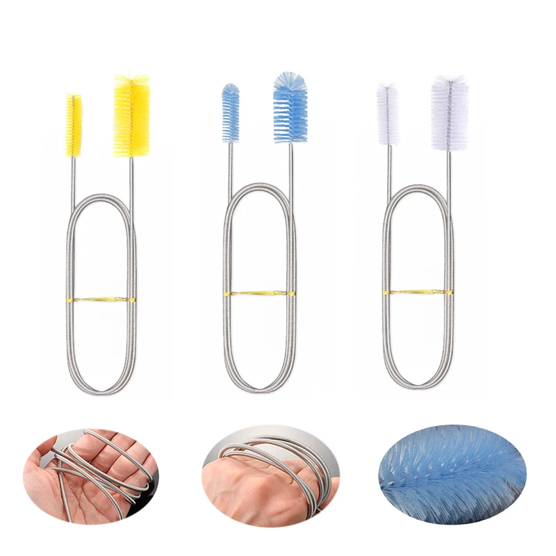 

155cm Pipe Cleaning Brush Aquarium Double Ended Hose Brush Long Flexible Aquarium Filter Brush for Air Tube Fish Tank Filter Pum