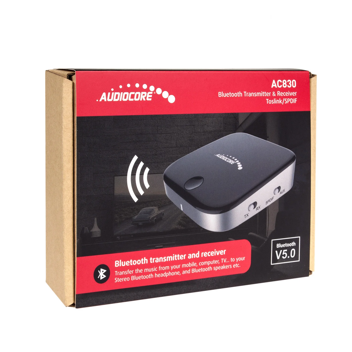Адаптер Bluetooth 2 в 1 передатчик и приемник аудио core AC830 Apt X Spdif чипсет CSR