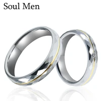 trendy 4mm5mm tungsten rings for women men couples wedding band high polished inlay shiny stone for engagement rings