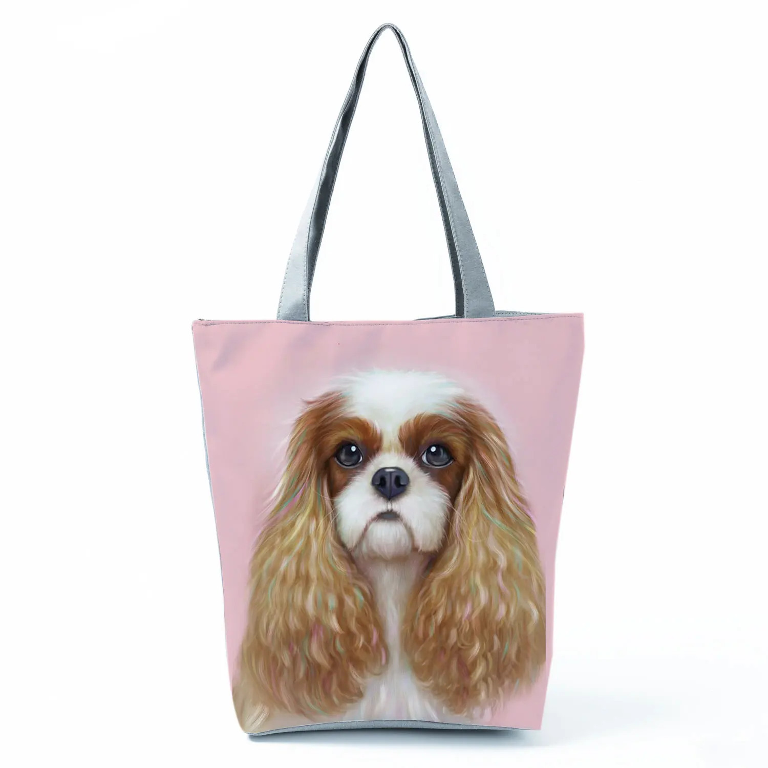 Charles Spaniel Dog Printed Women Handbags Fashion Tote Shoulder Bags Large Capacity Shopping Bag Bolsa Female Custom Pattern