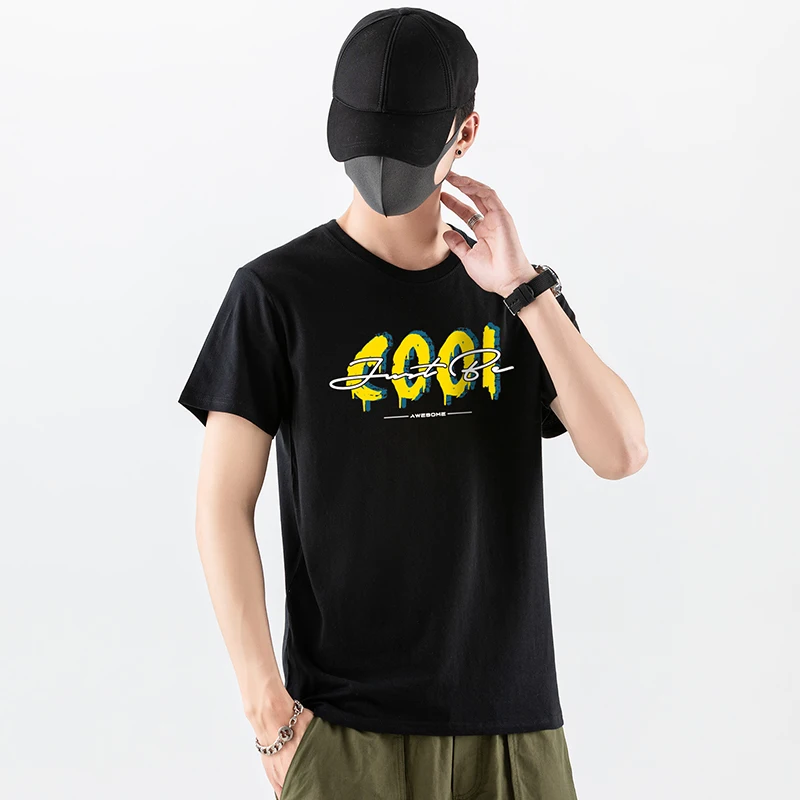 

CINSY Mens Men T-shirt 2021 Solid Oversized Causal Cotton Summer Wear Honeymoon COOL Print T-shirts For Men